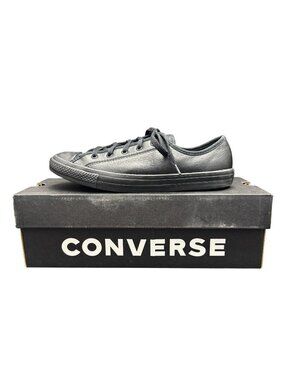 Converse All Star Black Leather Low-Top Women's Shoes 564986C, Size 6
